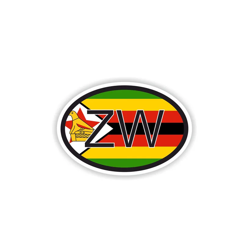 

Creative Car Sticker Car Styling ZIMBABWE ZW Flag Country Code Window Car Stikcer Decal 13.5CM*9CM