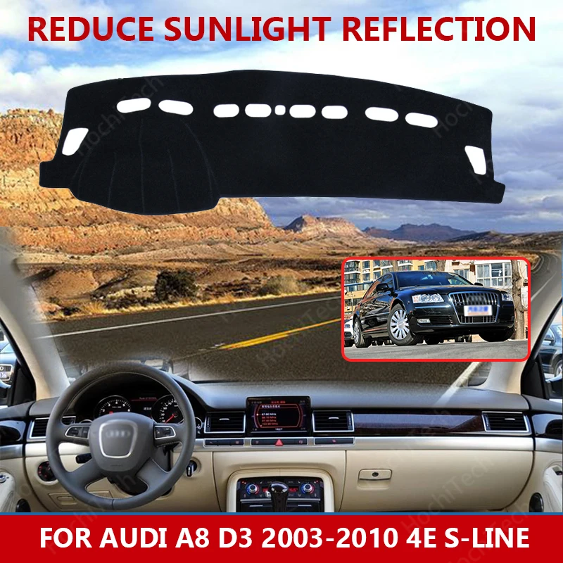 

for Audi A8 D3 2003-2010 4E S-line Dashmats Car-styling Accessories Dashboard Cover Pad Carpet sunshade