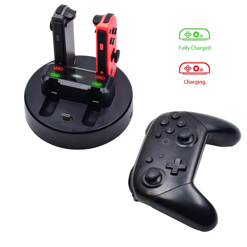 5 in1 ns switch pro controller charging dock joypad display charger stand holder with led indicator for nintendo switch gamepad free global shipping