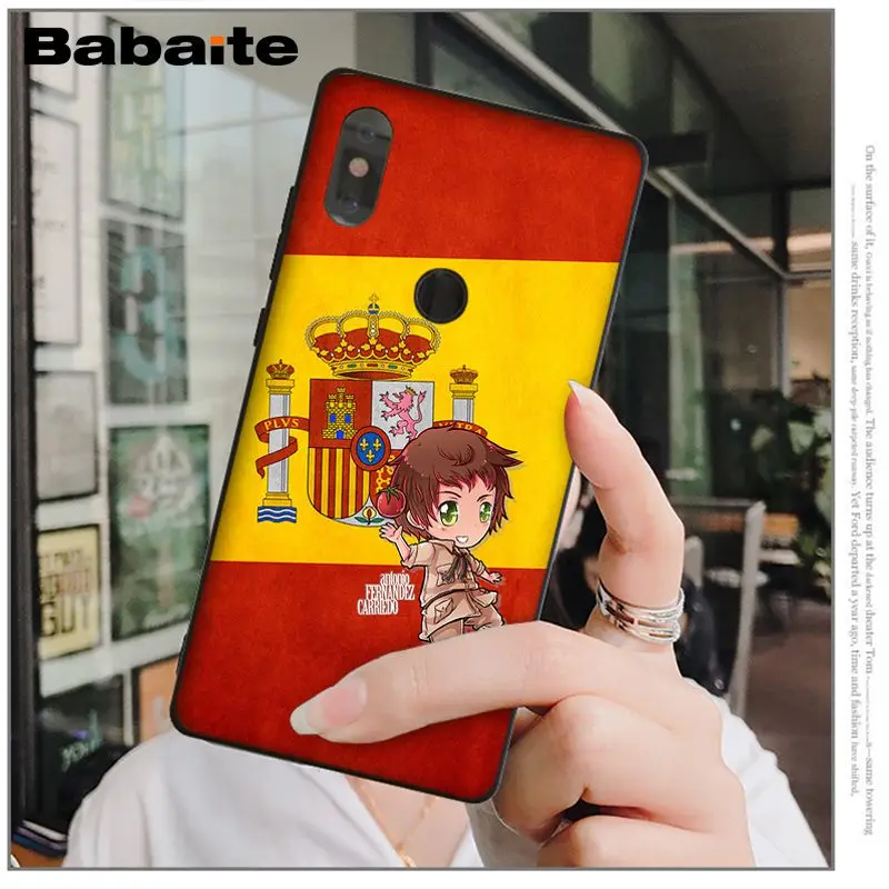 Черный силиконовый чехол Babaite из ТПУ с испанским флагом для телефона Xiaomi Mi 6 8 SE Note 3