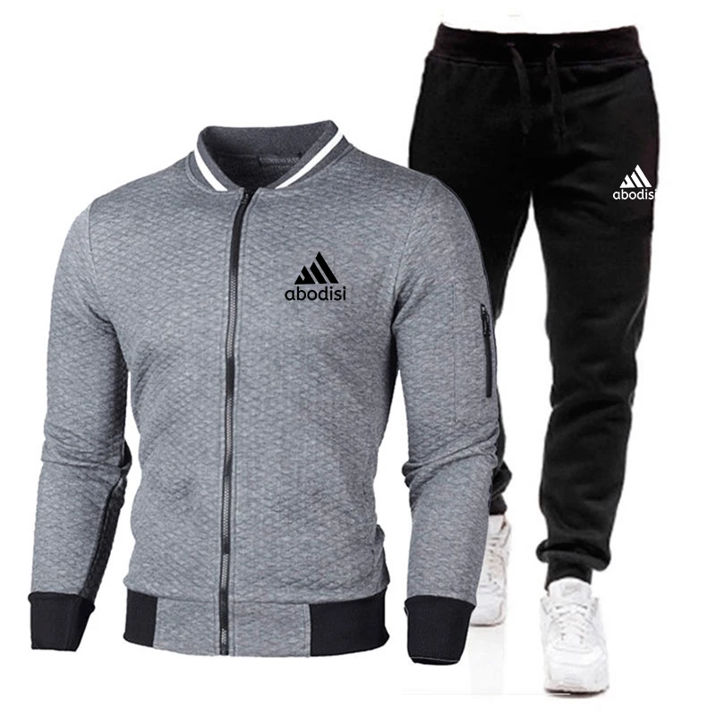 

Men Casual Sets 2020 Winter New Brand Splice Jogger Tracksuit +Pants Sets Men's Sportswear Sport Suit Clothing