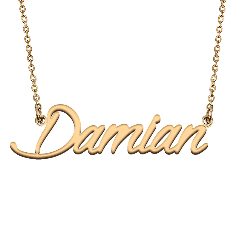 Damian Custom Name Necklace Customized Pendant Choker Personalized Jewelry Gift for Women Girls Friend Christmas Present