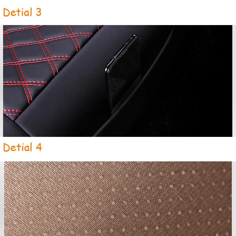 

3PCS Car Seat Cover Universal Waterproof PU Leather Auto Front Rear 5 Seat Seat Cushion Protector Mat For Most Car