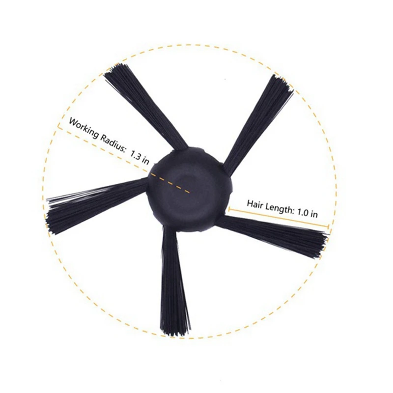 

TOP!-6Pcs Replacement Parts Side Brush for Neato Botvac D85 D3 D5 D7 Connected D Series Robot Vacuum Cleaner Accessories Kit