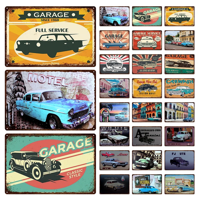 

Classic Car Poster Tin Sign Poster Retro Metal Plate Sign Vintage Garage Man Cave Home Wall Decoration Iron Painting Plaque