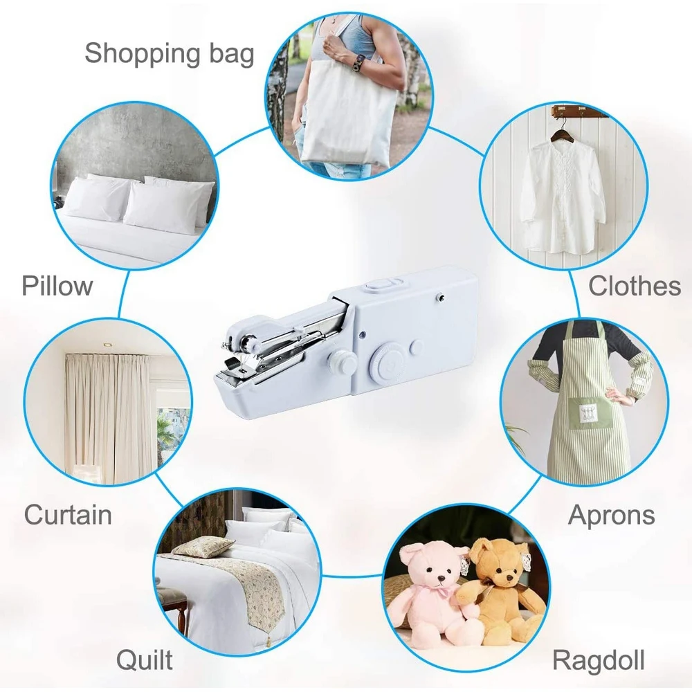 

Sewing Machine Manual Operation Portable Mini Sewing Machine Creative Simple Electric Cordless Sewing Tools Set Home Travel 5