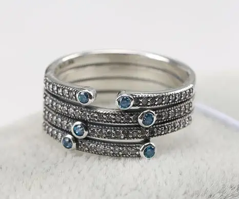 Женские серебряные кольца подвески сделай сам летнее Мерцающее Кольцо с