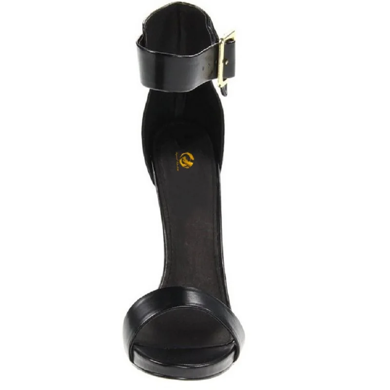 Женские босоножки с открытым носком на тонком каблуке размеры 4 15|sandals black|women