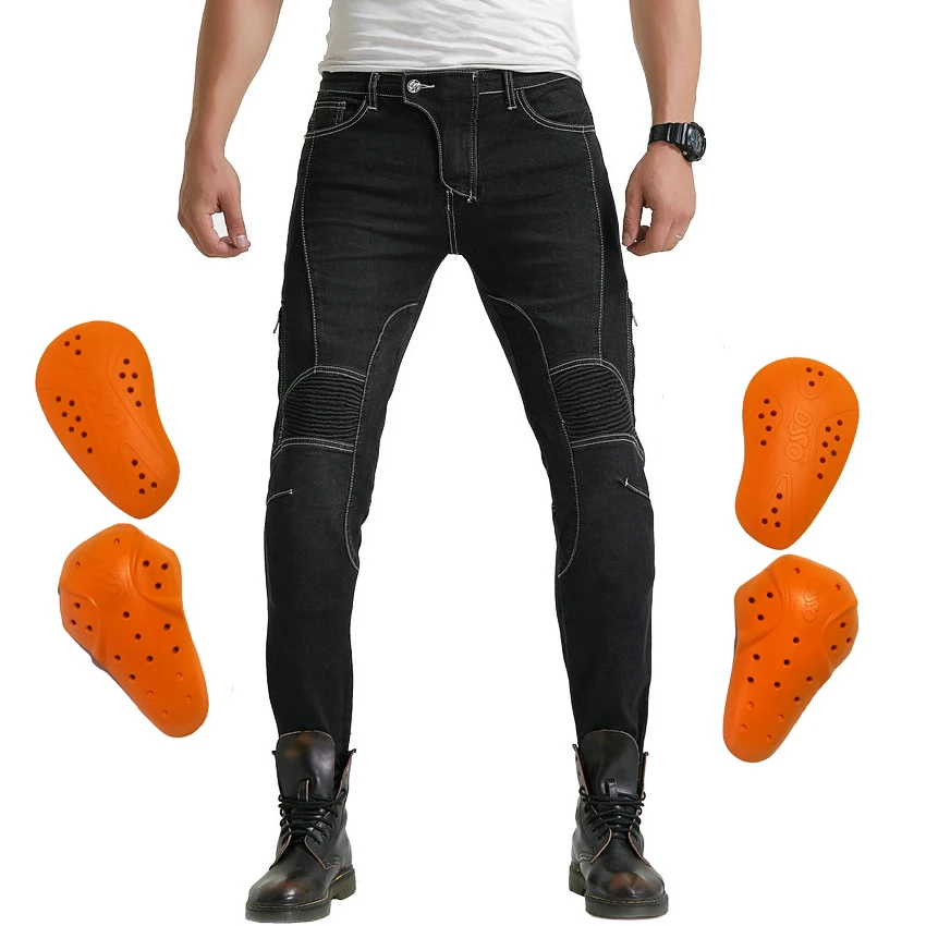 Новые мужские мотоциклетные брюки с защитой от осени для зимних мотоциклетных