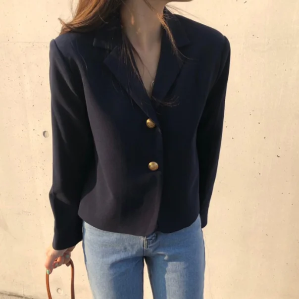 Весна-осень 2020 стильные женские блейзеры с длинным рукавом модная облегающая