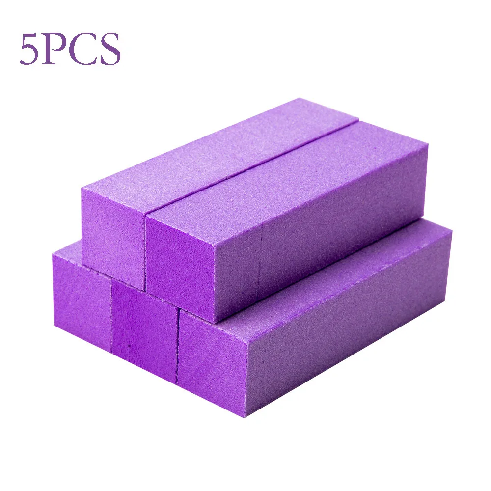 5PCS PURPLE 10 шт губки для ногтей для УФ-геля Белый пилочка для ногтей буферный блок маникюрный лак шлифовальный буфер для ногтей цветной буферный блок - Цвет: 5PCS PURPLE