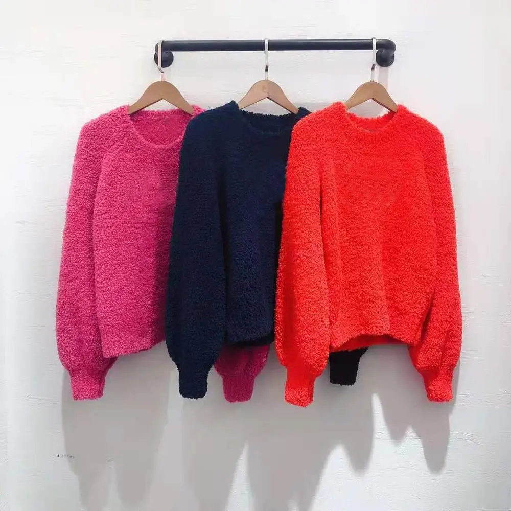 103206 autumn winter women pullover red pink dark blue lady fashion jumper female sweater | Женская одежда