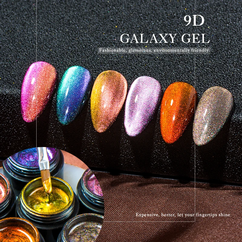 Mtssii 9D Хамелеон Galaxy кошачий глаз Гель-лак для ногтей Магнитный впитывающий УФ Полупостоянный лак для ногтей Блестящий гель для ногтей