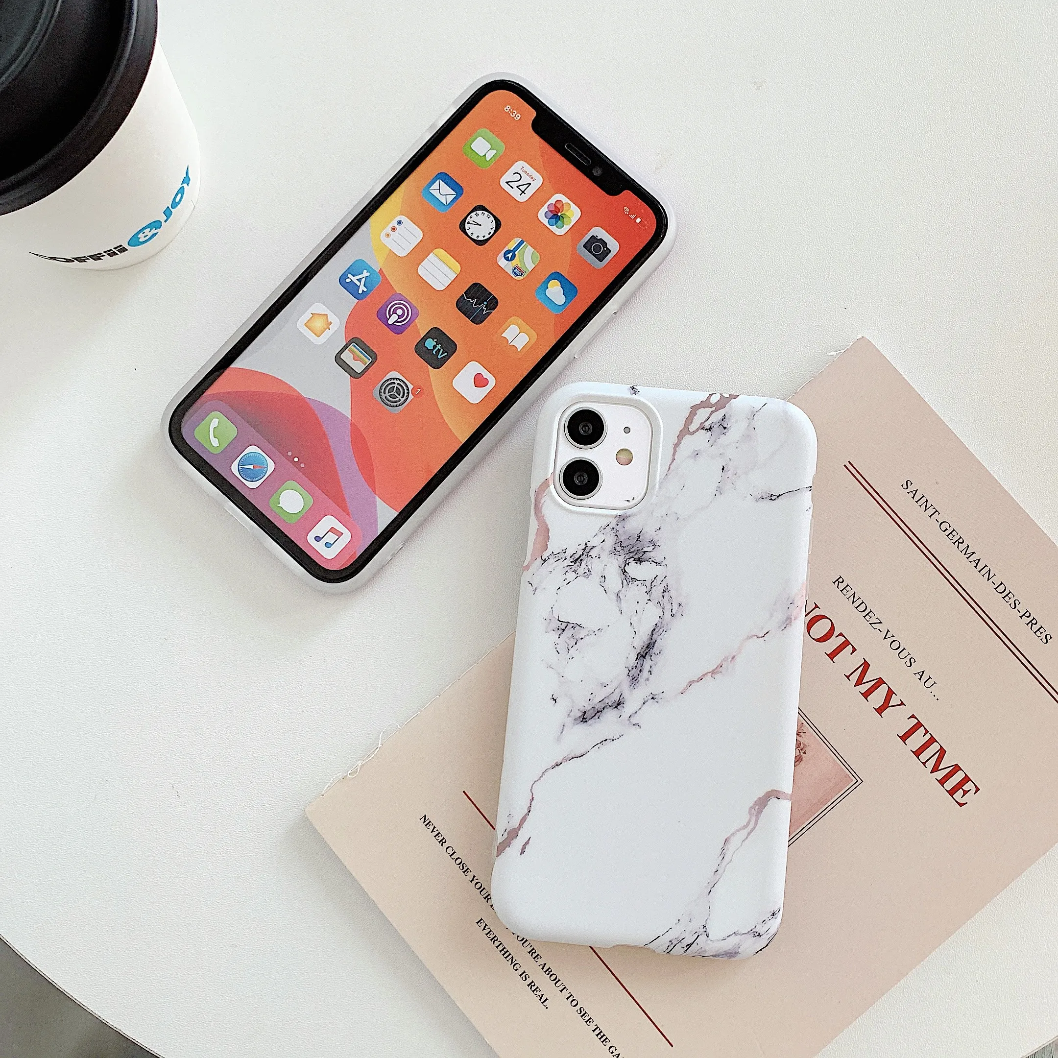 

Marble Crack Matte Phone Cases For iphone 12Mini 12 11 Pro Max SE2020 XS Max XR X 7 8 Plus Case Cover Silicone Soft TPU IMD Back