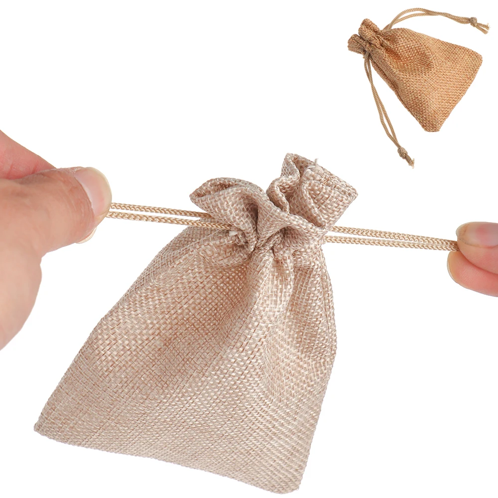 Джутовые подарочные пакеты из натуральной мешковины 1 шт. хлопковый простой
