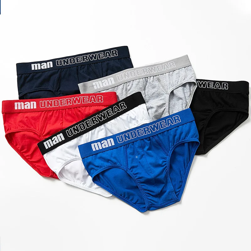 

FARDLY 5 pcs/lot mens underwear Cotton Solid Briefs cuecas masculinas Underpants ropa interior hombre panties men's underpants