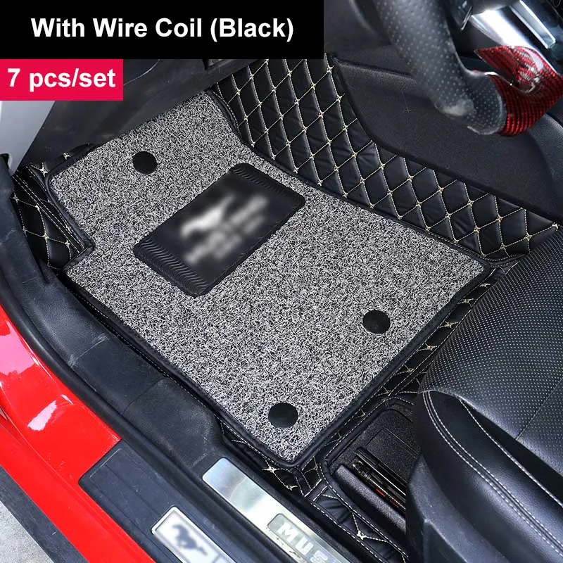 Black Wire Mat QHCP автомобильные коврики ковер из микрофибры провода коврик для ног коврик съемный черный, красный ковры для Ford Mustang - Название цвета: Black Wire Mat