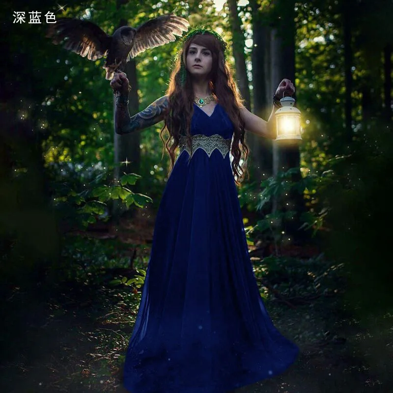 Платье принцессы в средневековом викторианском стиле косплей эльфов с открытыми