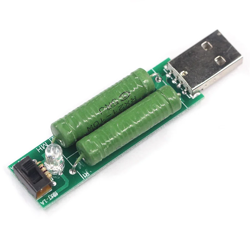 

1PC USB Charge Current Detection Load Testing Instrument Module 2A/1A Discharge Aging Resistance USB Power Adapter