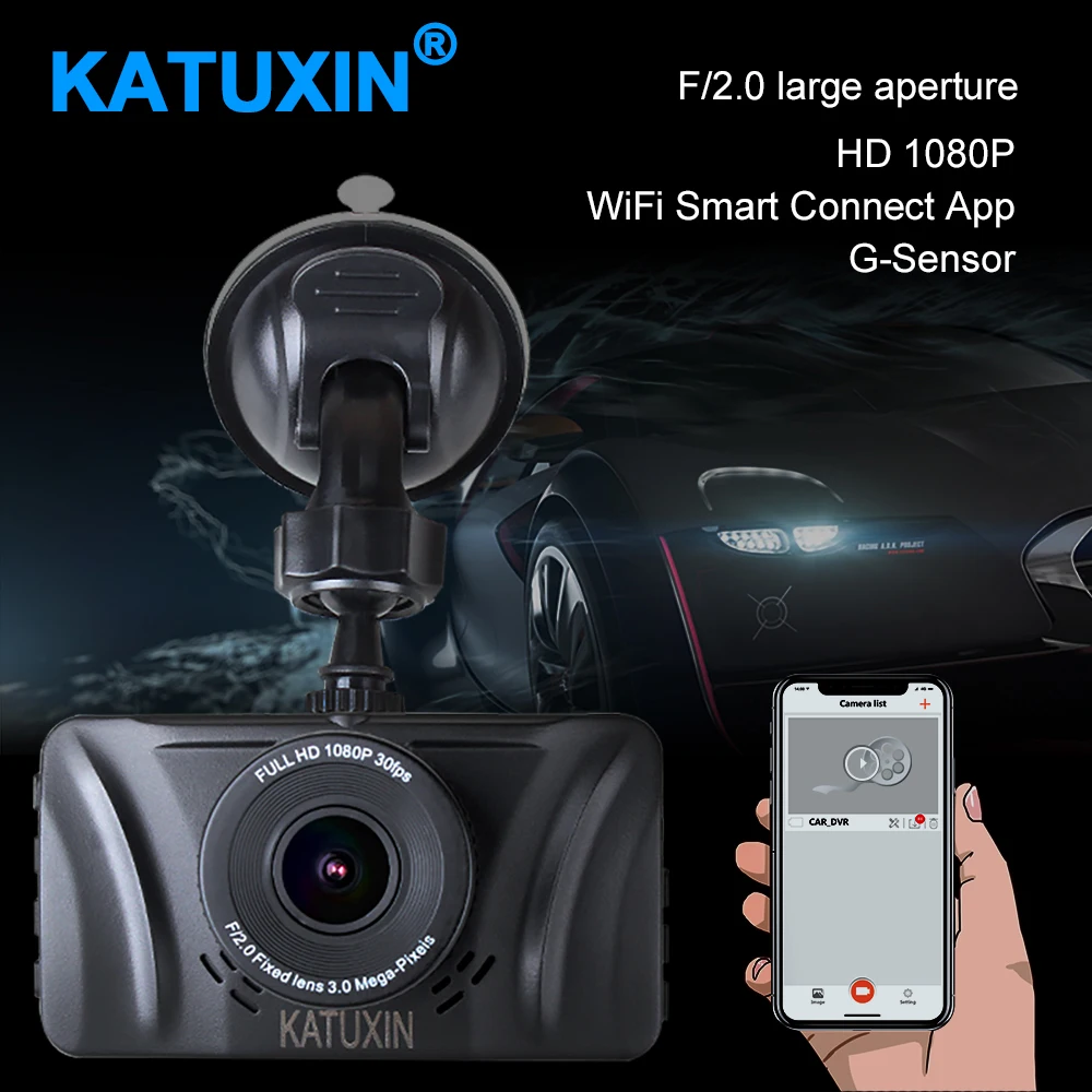 KATUXIN HD WI FI автомобиля тире экшн камера DVR (устройство цифровой записи) Камера 3