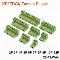25102050pcs kf2edgk female plug in 2p 3p 4p 5p 6p 7p 8p 9p 10p 12p screw terminal block connector panel connector 28 12awg