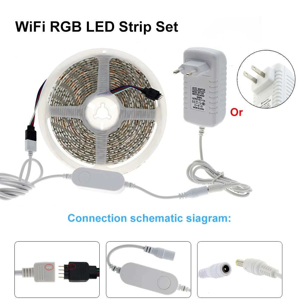 Tuya умный контроль WiFi RGB светодиодный светильник Smart Life APP совместим с Amazon Alexa и Google Home управление голосом