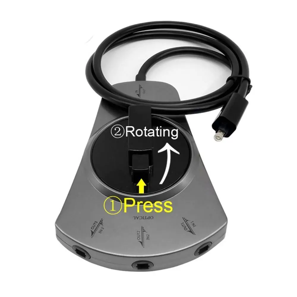 Цифровой оптический аудиокабель 3 ходовой переключатель SPDIF Toslink селективный