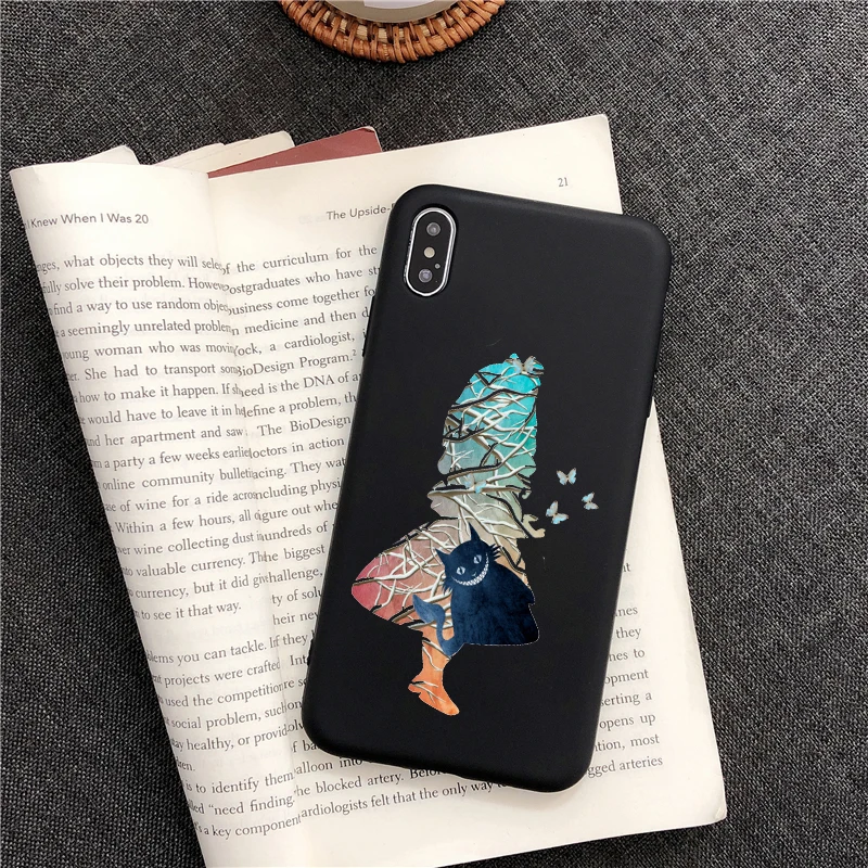 Чехол для телефона с изображением принцессы Алисы в стране чудес для iphone 8 plus, чехол для телефона для iphone X, 5S, SE, 6, 6s, 7 Plus, 11 PRO MAX, Черный силиконовый чехол из ТПУ