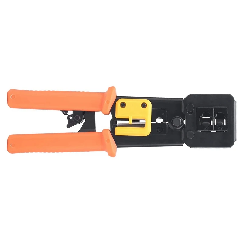 crimping tool cable crystal rj45 network through hole head perforation dual purpose tool steel orange black free global shipping