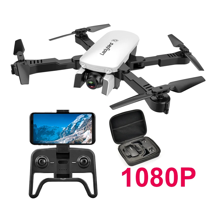 White1080P with Case R8 Дрон 4K HD камера Радиоуправляемый квадрокоптер двойная камера оптический поток Hover умный Дрон Радиоуправляемый вертолет профессиональная камера VS E58 - Цвет: White1080P with Case