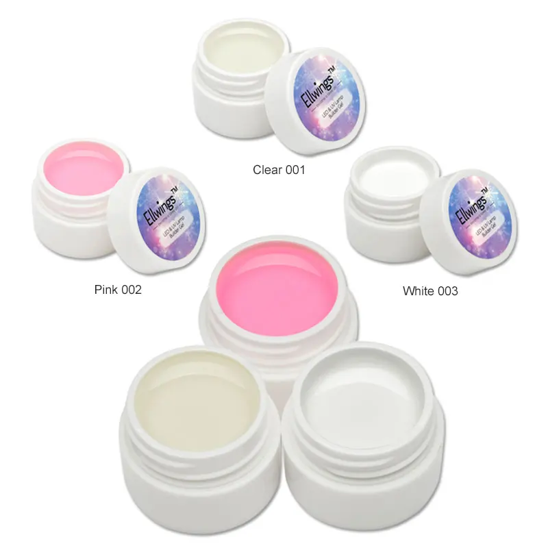 Полигель Ellwings для быстрого наращивания ногтей белый и розовый УФ-гель нейл-арта