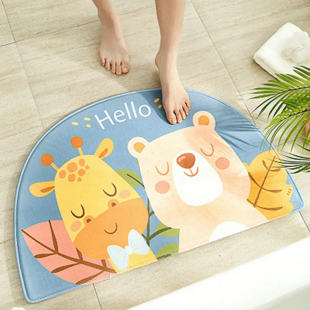 

Carpet Bedroom Living Room Non-slip Small Rug Cartoon Printing Water Absorption Mat Area Rug