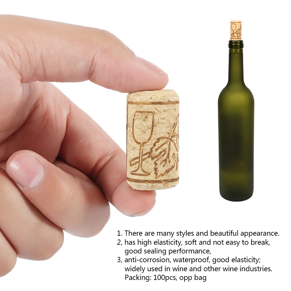 100pcs Wood Bottle Cork Wine Reusable Creative Functional Portable Sealing Stopper Tool Bar Tools | Дом и сад
