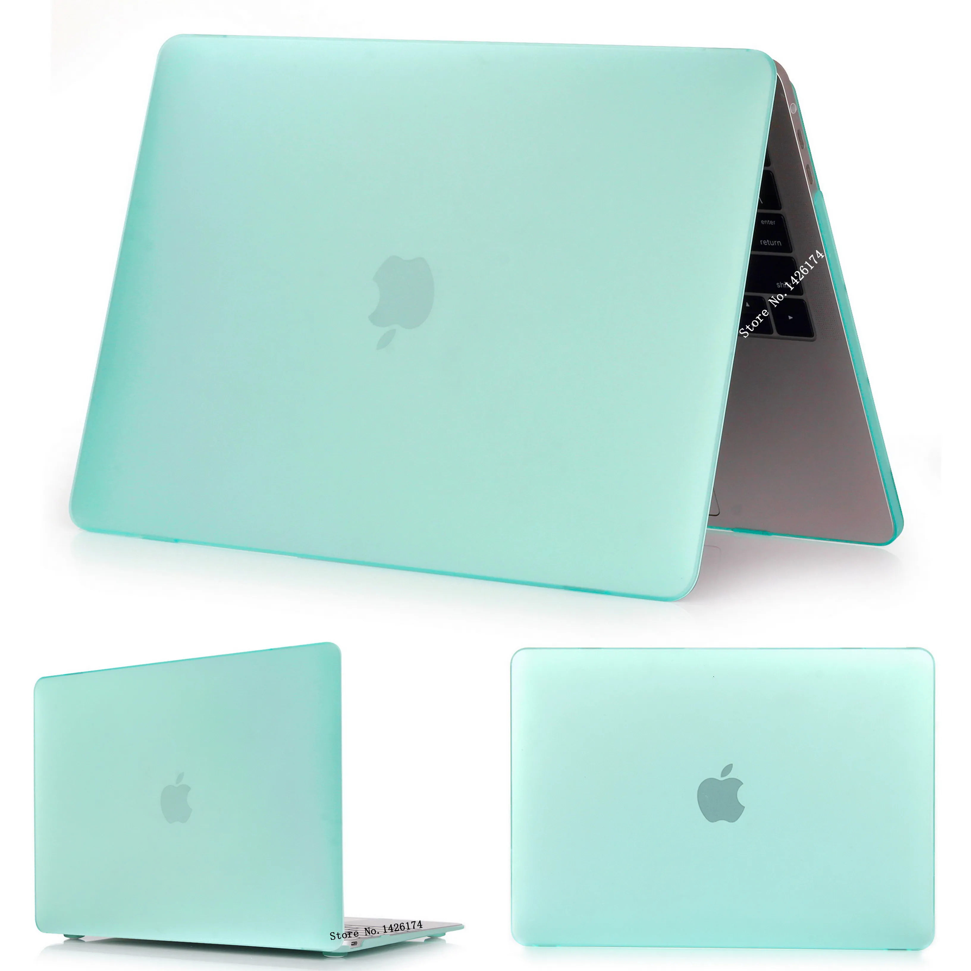 Matte Green Раскрашенный цветок, чехол для Apple Macbook Air Pro retina 11 12 13 15 дюймов сумка для ноутбука, для Mac book Air Pro 13,3 15,4 чехол. A1932+ подарок - Цвет: Matte Green