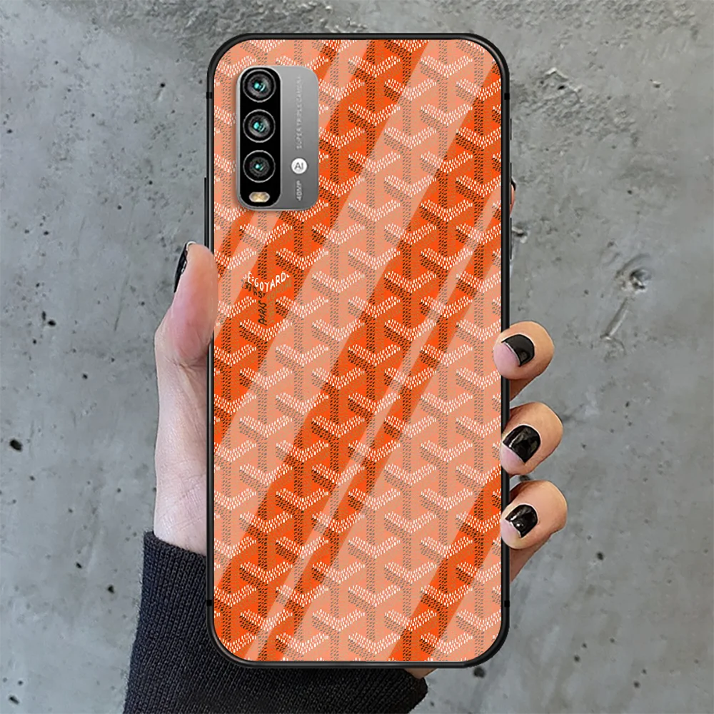 

Colorful Brand Goyard Phone Tempered Glass Case Cover For Xiaomi Redmi note k 7 8 9 10 30 40 A C T S Pro Pretty 3D Silicone