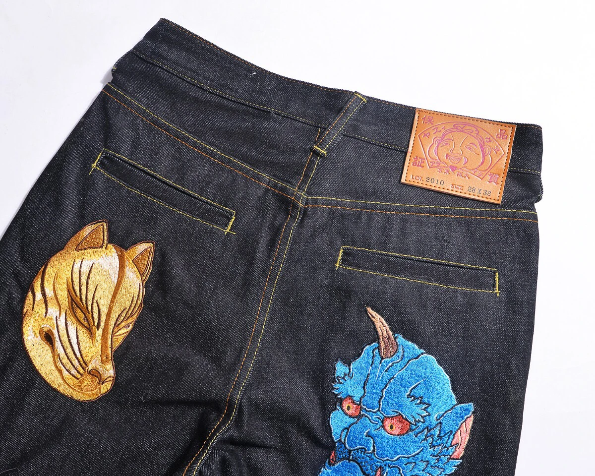 

Japanese Designer Jeans Distressed Skinny Pants Mens Denim Jeans for Men Clothing Boyfriend Luxury 1:1 Quality Embroidered Anime