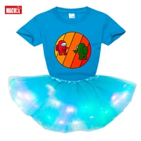 baby clothes for kids girls clothing sets fashion light led tutu dress t shirt 2 pcs set children girl clothing outfit sets