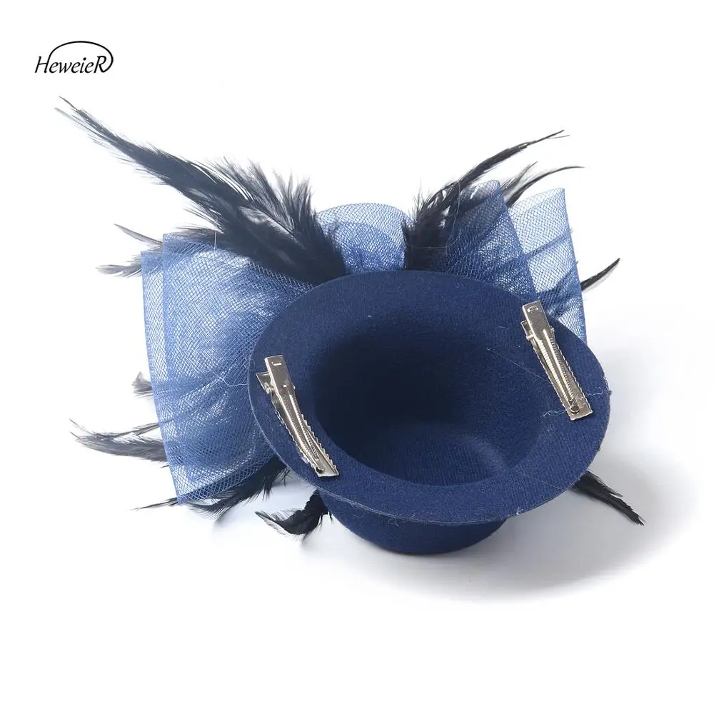 Женская шляпка-вуалетка с перьями зеленая/синяя шляпка вуалеткой заколка для