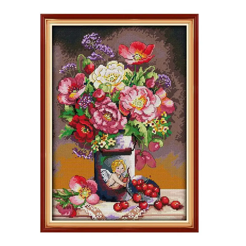 

Набор для вышивки с цветком Купидона Joy Sunday, наборы для вышивки крестиком из ниток Embrodierry, наборы для вышивания крестиком, аксессуары для дом...