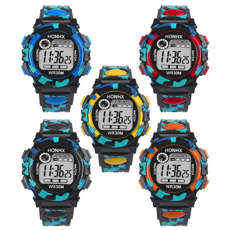 Детские Водонепроницаемые многофункциональные спортивные электронные часы для