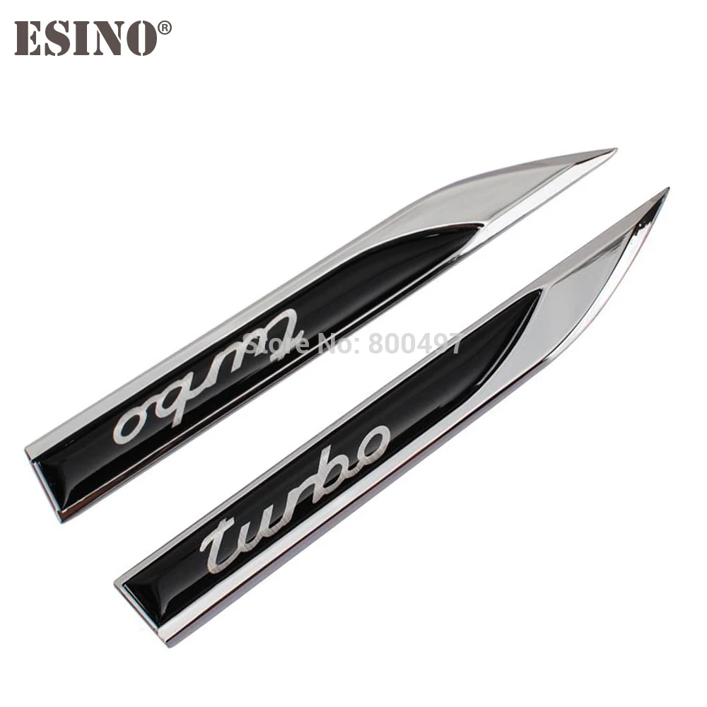 

20 x Car Body Fender Turbo Side Metal Chrome Zinc Alloy Knife Side 3D Emblems Badges For Porsche 911 Boxster GTS