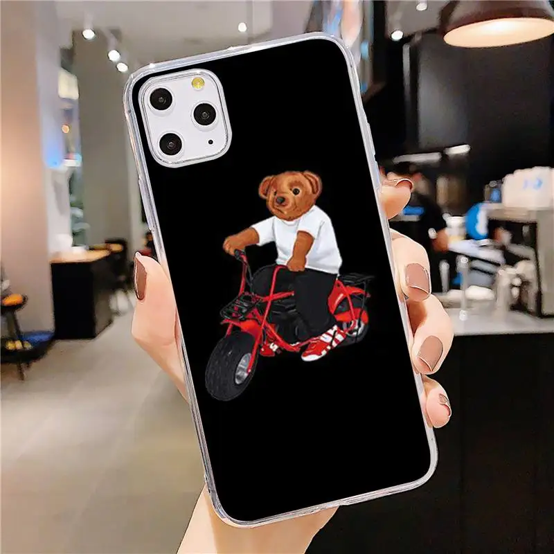 

Cute fashion Bear fashion Phone Case Transparent soft For iphone 5 5s 5c se 6 6s 7 8 11 12 plus mini x xs xr pro max