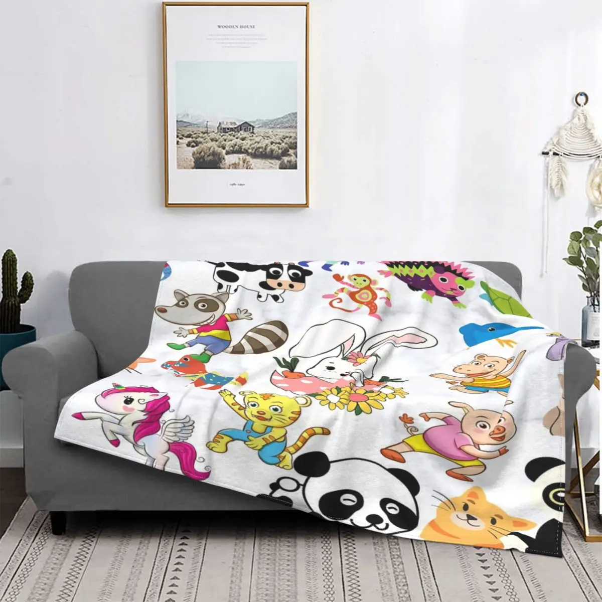 

Manta с персональными рисунками животных, для cama colcha a cuadros, mullida, de lana a cuadros, de lino y algodón