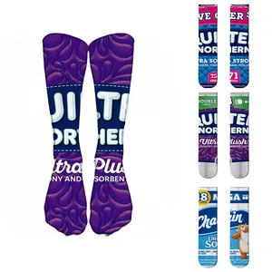 Новинка, 3D новинка, Белые Носки с рисунком из туалетной бумаги, короткие носки для женщин, туалетная бумага, счастливые носки