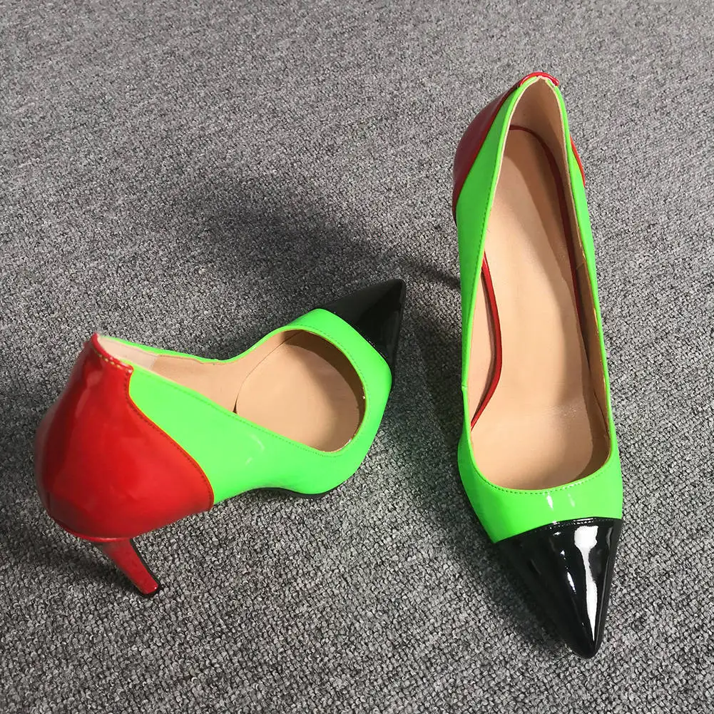 

SARAIRIS Sexy Girl Party Dress Office Pumps Spring Mixed Color Pumps Women Pointed Toe Slip On Shallow High Heels Shoes Woman