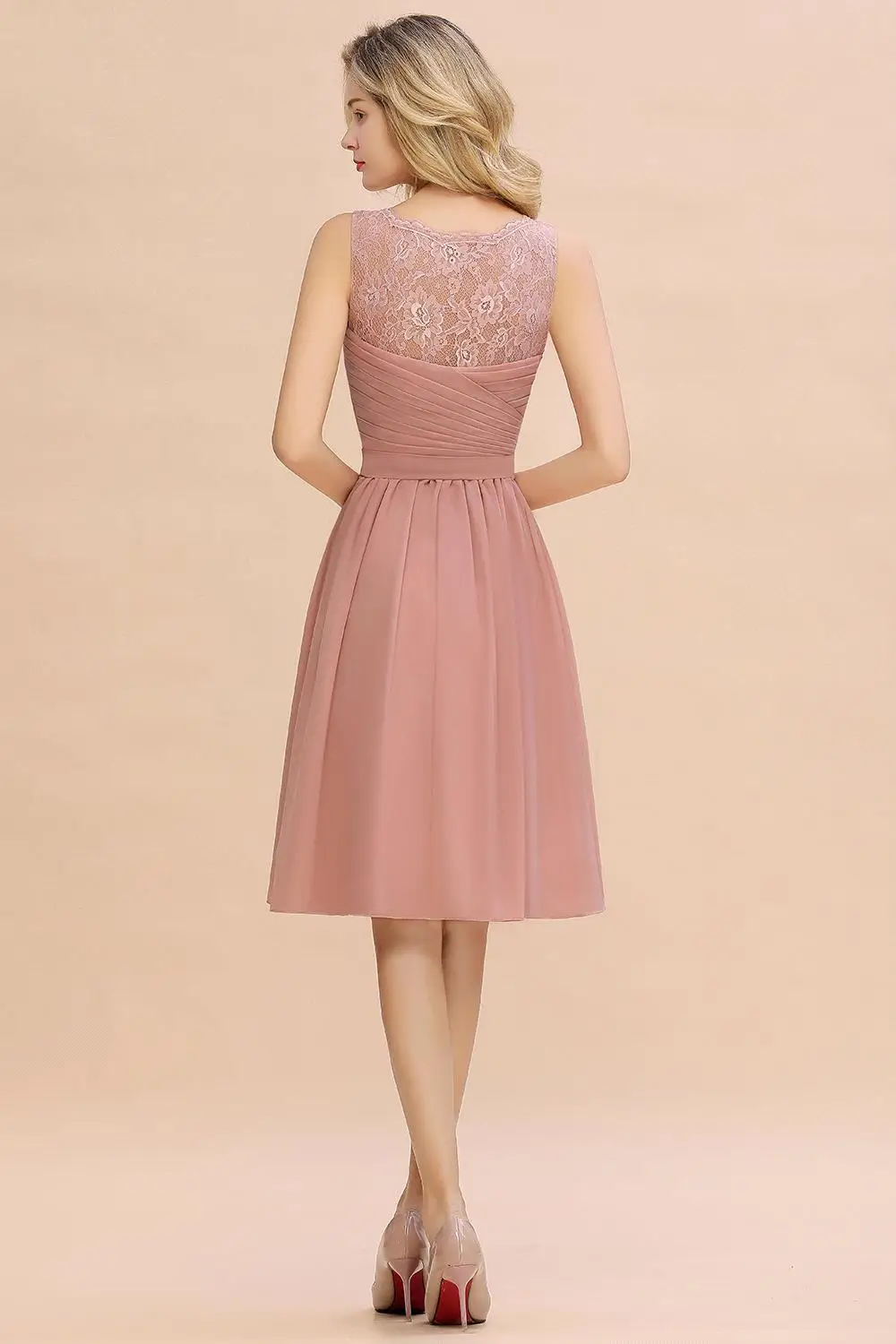 Bridesmaid Dresses Short Pink A-Line Sleeveless Formal Party Elegant Dress For Women Wedding vestidos fiesta boda | Свадьбы и