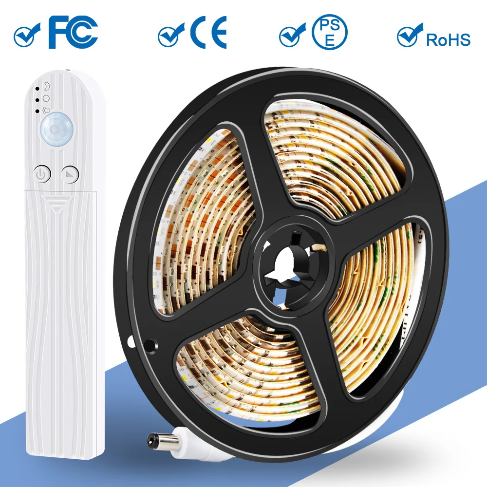 

5V Wireless PIR Strip LED Motion Sensor 2835 Tira USB Kitchen Cabinet Light Tape 1M 2M 3M LED Stairs Wardrobe Lamp Bias Lighting