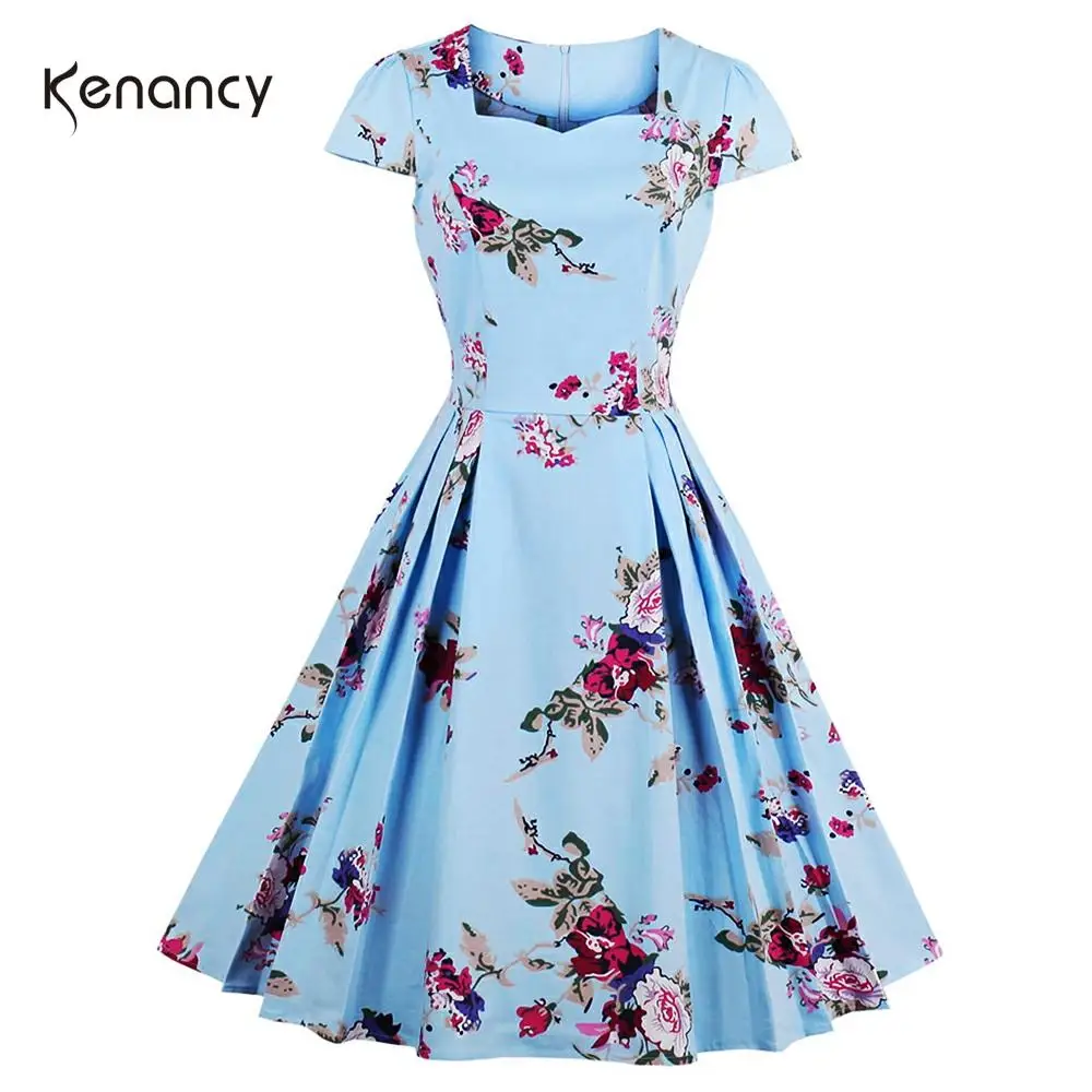 Женское платье Kenancy повседневное винтажное большого размера с цветочным принтом