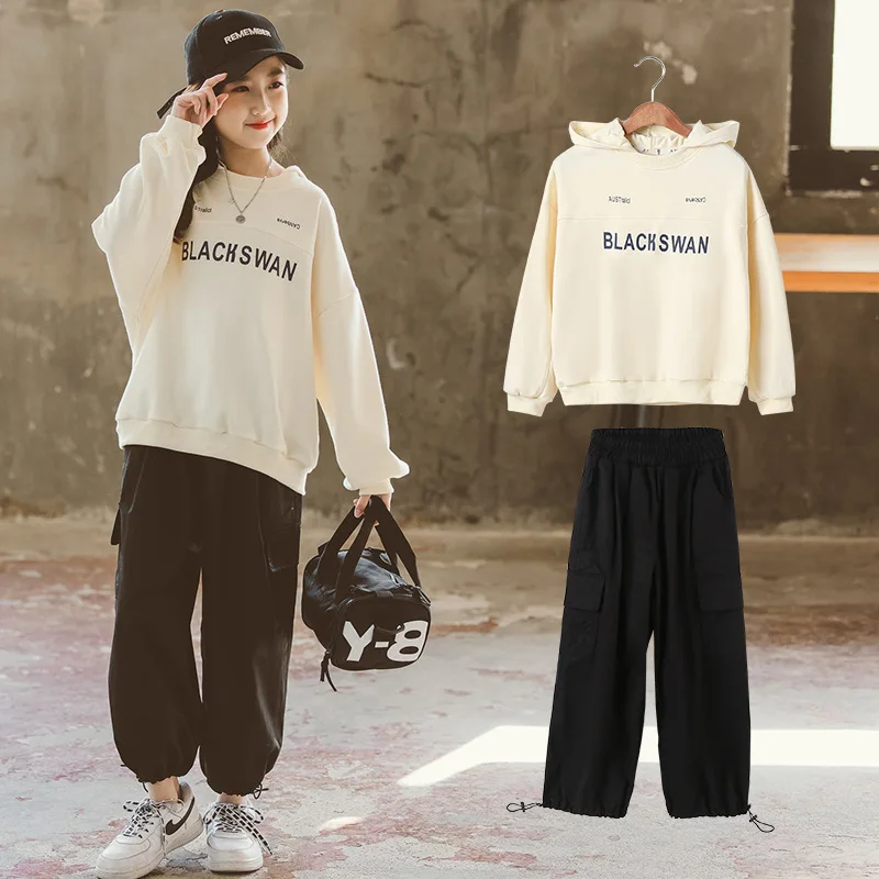 

New Lovely Spring Autumn Teens Children Clothes Baby Girls Suit Sweatshirts+ Dress Kids Toddler Outwear High Quality