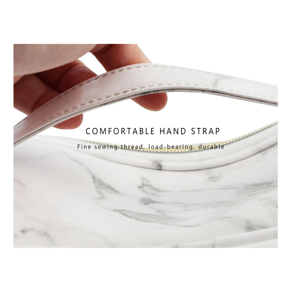 

Travel Storage Large Capacity Toiletry Marble Grain Durable Fashion PU Makeup Organizer Cosmetic Bag Business Carry Pouch Gifts